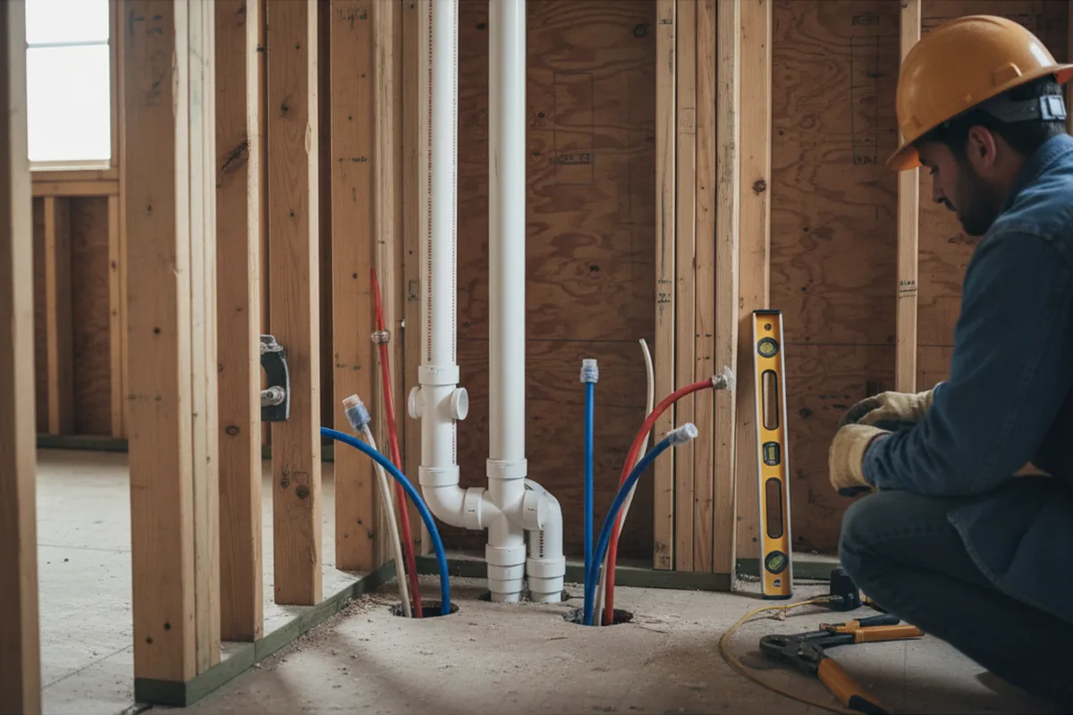 Drain and supply rough-in during Leak Detection in Cordele