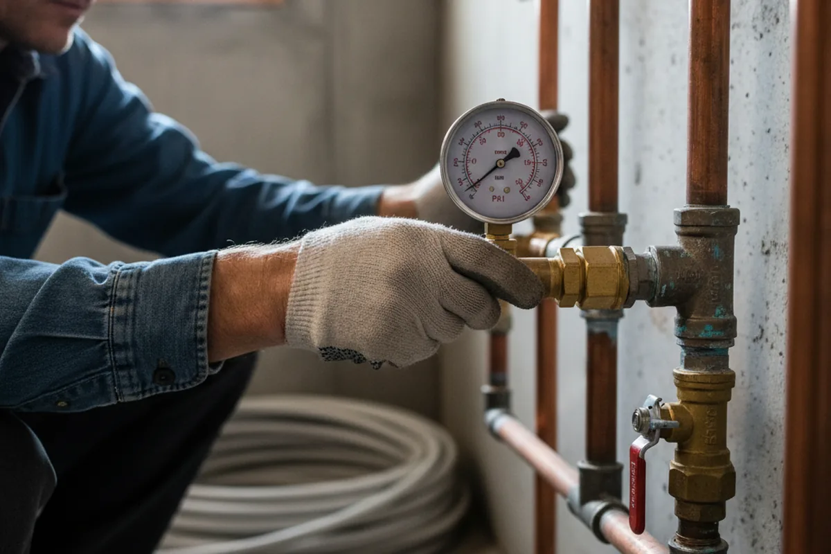 Pressure testing a repaired line during Water Line Repair in Cordele